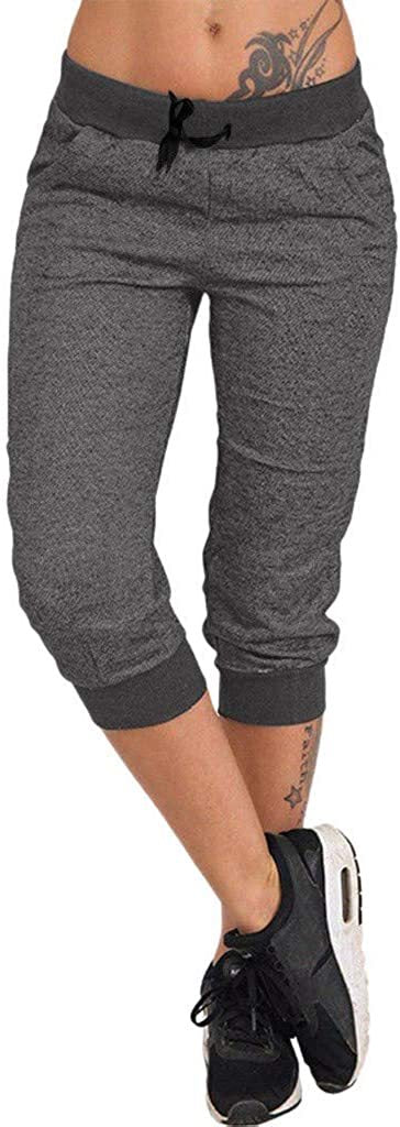 NXY Winsummer Women Cargo Capri Pants Lightweight Drawstring Sport Yoga Jogger Cropped Pants Lounge Track Sweatpants