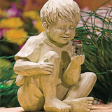 Glimpses of God Boy Statue - Resin Garden Decoration with Solar Power Light, Garden Sculptures &amp; Statues, Yard Decor, Yard Art, Garden Figurines Outdoors