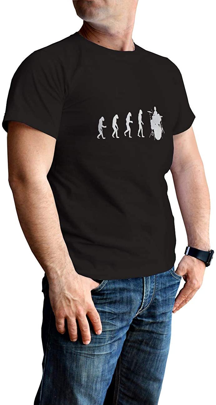 NXY Camiseta de evolución de hombre a baterista para hombre