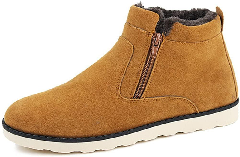 NXY Men's Snow Boots Mid-Calf Zip Up Warm Ankle Boots Casual Sneakers Shoes