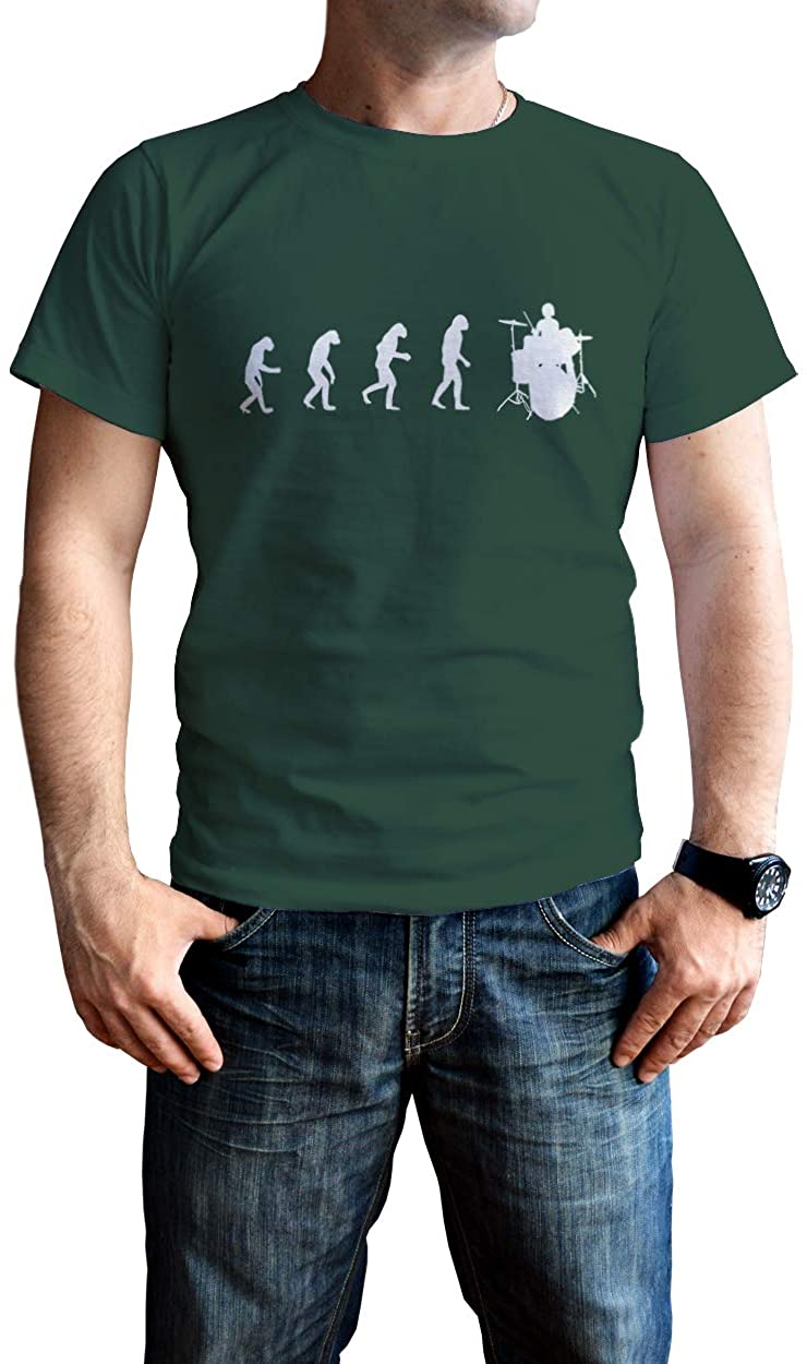 NXY Men's Evolution of Man to Drummer T-Shirt