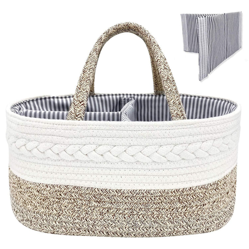 NXY Diaper Caddy, Diaper Caddy for Baby Girl, Diaper Caddy Organizer, Nursery Storage Caddy, Top Newborn Registry Gift, Baby Gift, Newborn Registry Must Haves. Cotton Rope Caddy. 14.5&quot; x8.7&quot; x7.1&quot;