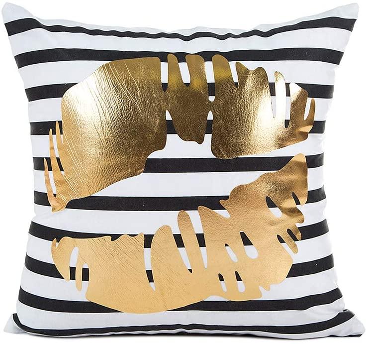 MHB Bronzing Flannelette Home Pillowcases Throw Pillow Cove with Lips and Strips Pattern Design 18x18 Inch