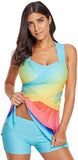 NXY Women's Plus Size Swimwear Two Piece Swimsuit Pin up Tummy Control Tankini Swimdress M-3XL