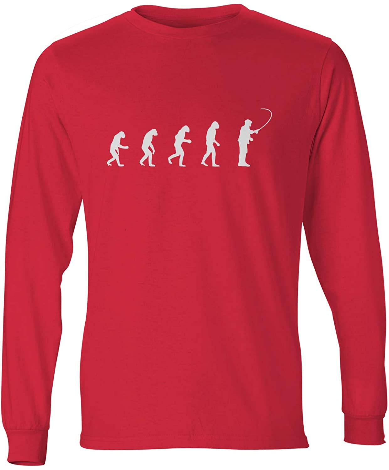 NXY Men's Evolution of Man to Fly Fisherman Long Sleeve T-Shirt