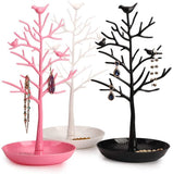 NXY Plastic Birds Tree Stand Jewelry Display Necklace Earring Bracelet Holder Organizer Rack Tower White