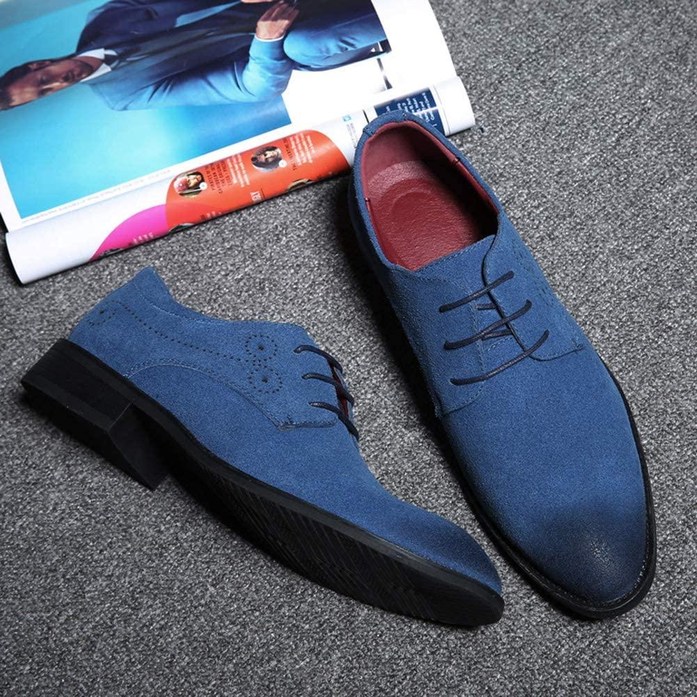 NXY Men's Suede Leather Oxford Shoes Casual Lace Up Dress Shoes Wingtip Brogues Classic Formal Business Shoes