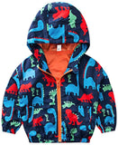 Chaqueta con capucha para niños y niñas, diseño de dinosaurio, ligera, para niños, cortavientos al aire libre