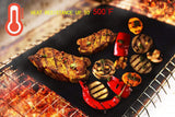NXY BBQ Grill Mat Set of 5 Non-Stick Reusable and Easy to Clean Grill Mats&amp;1 Barbecue Tong&amp;1 Basting Brush,Suitable for Outdoor Gas,Electric,Charcoal Grill-16&times;13 Inch,Black