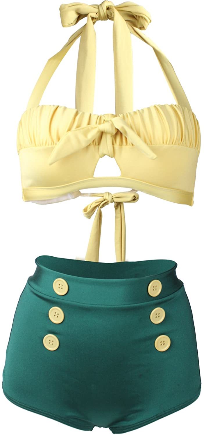 NXY Women's Halter Bikini Set with Boyshort Push Up 2 Piece Swimsuit Bathing Suit for Women S-3XL