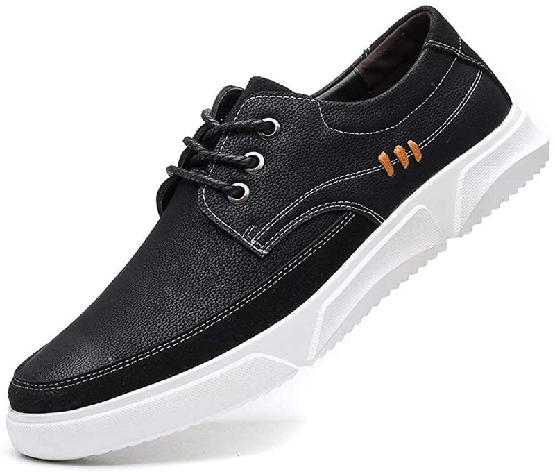 NXY Men's Casual Leather Sneakers Fashion Dress Slip-on Penny Loafers Lace-Up Lightweight Leather Shoes Breathable Driving Shoes for Men Work Outdoor