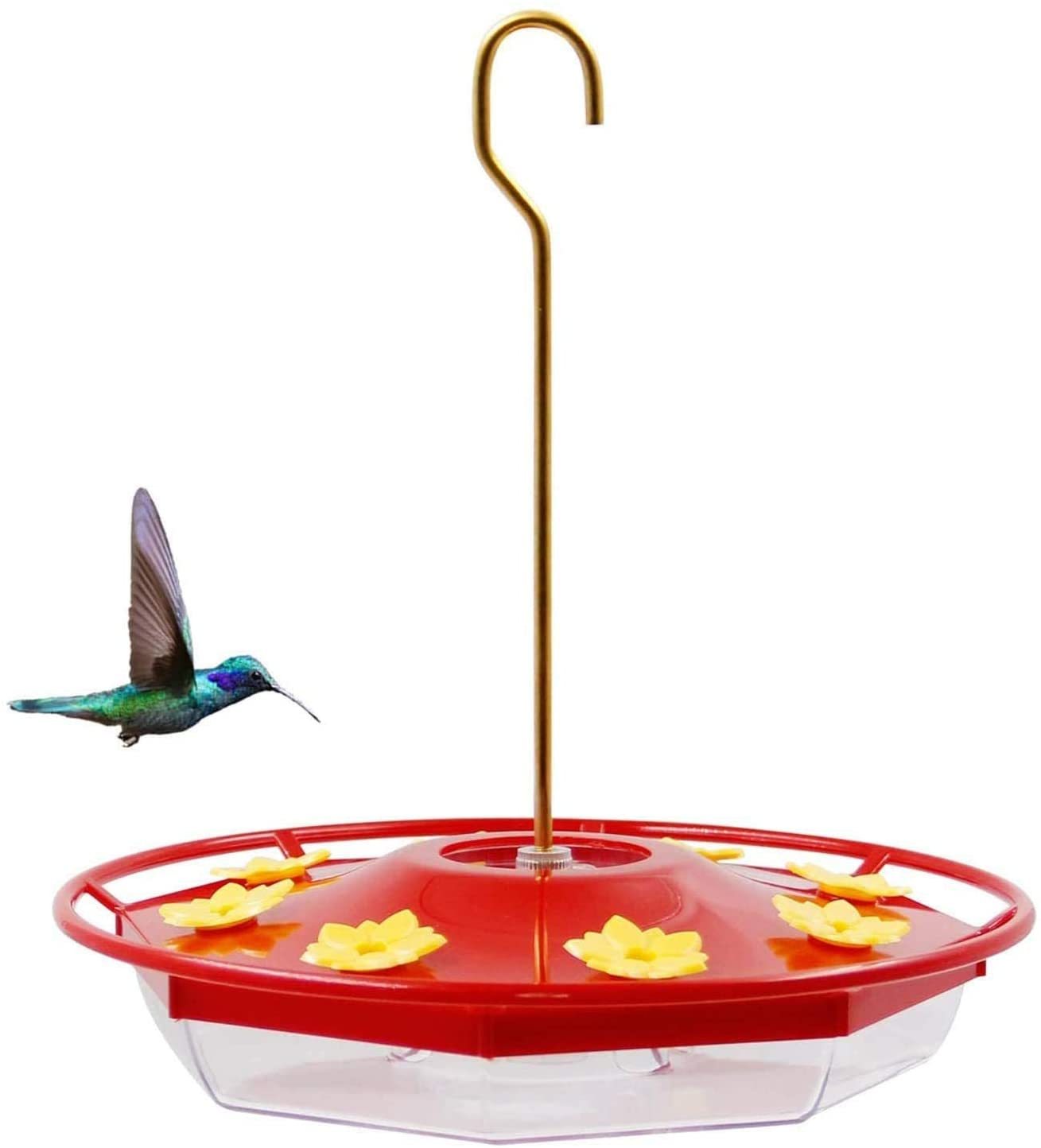 NXY Hummingbird Feeder, 16 Fluid Ounces Flower Bird Feeder with 8 Feeding Stations for Outdoors