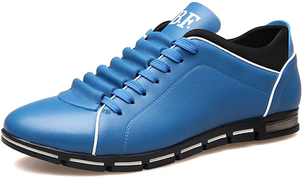 NXY Mens Casual Fashion Leather Sneaker Breathable Lace Up Trainers Shoes Plus Size 47 48