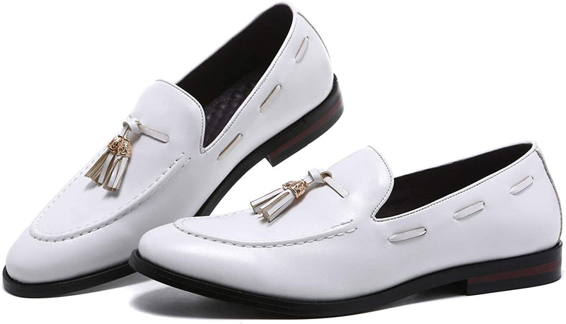 NXY Mocasines y mocasines negros para hombre, zapatos de vestir con borlas de lujo para hombre y zapatos náuticos casuales elegantes, talla 7-13 