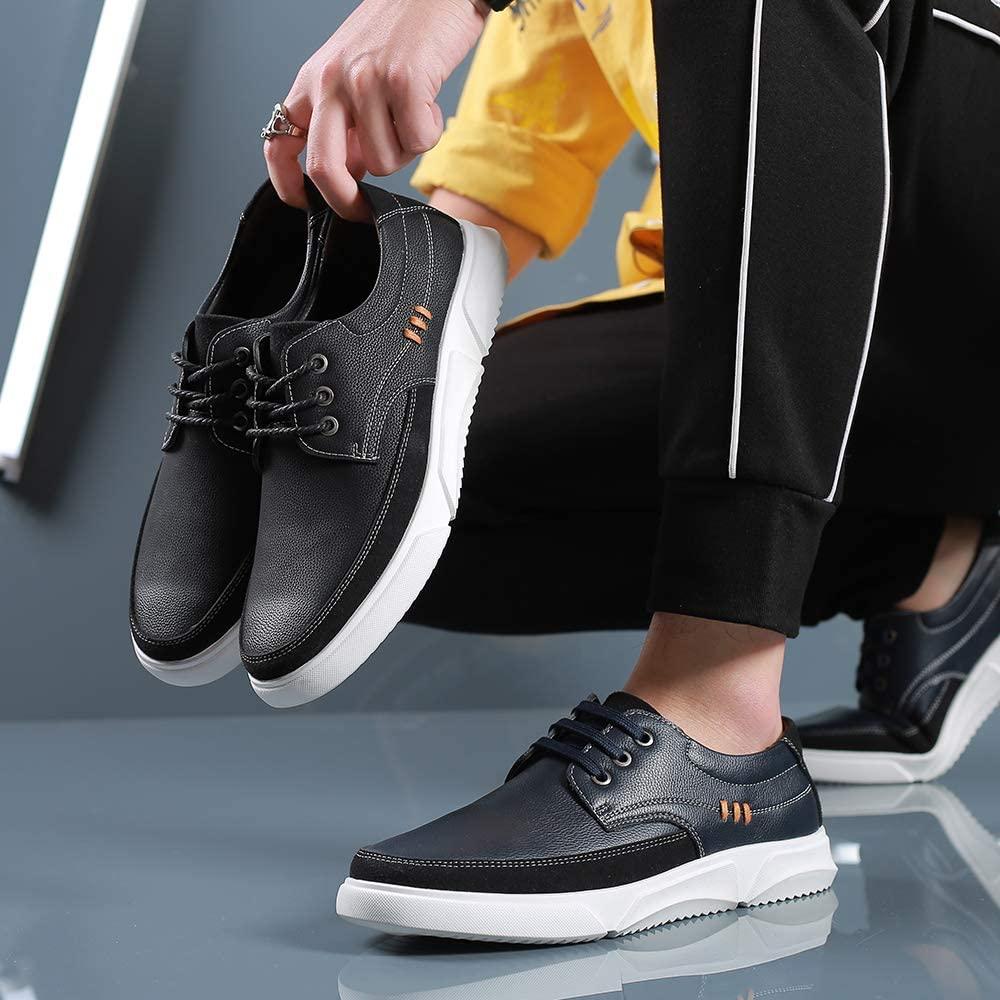 NXY Men's Casual Leather Sneakers Fashion Dress Slip-on Penny Loafers Lace-Up Lightweight Leather Shoes Breathable Driving Shoes for Men Work Outdoor