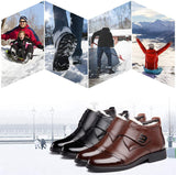 NXY Men's Winter Snow Boots Slip-on with Fur Lined Ankle Boot Outdoor Warm Black Unisex Booties