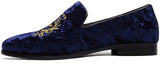NXY Men's Loafers Velvet Dress Shoes Smoking Slippers with Embroidery Slip on Penny Party Luxury Loafer Shoes