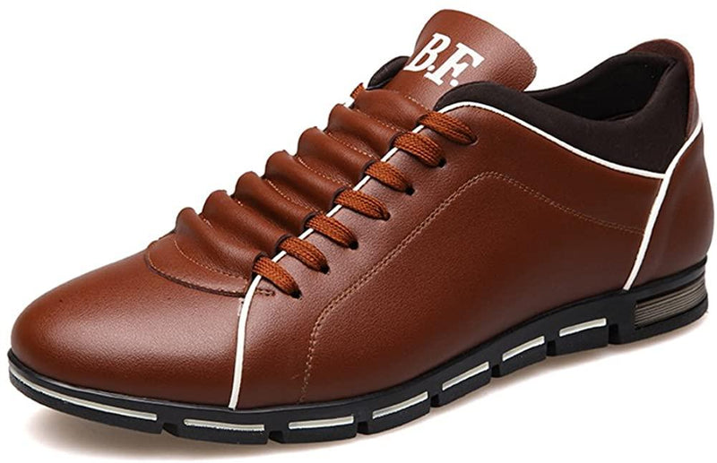 NXY Mens Casual Fashion Leather Sneaker Breathable Lace Up Trainers Shoes Plus Size 47 48