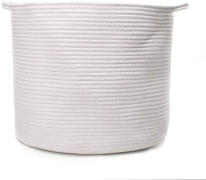 NXY Round Cotton Laundry Basket Rope Storage Basket Baby Woven Baskets Blanket Soft Floor Basket with Handle