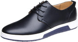 NXY Men's Winter Plain Toe Leather Shoes Business Casual Lace UP Oxford