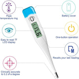 Digital Basic Thermometer for Fever with Oral, Axillary, Rectal Multiple Function, 1 Minute Readout, Water Resistant for Your Whole Family Use