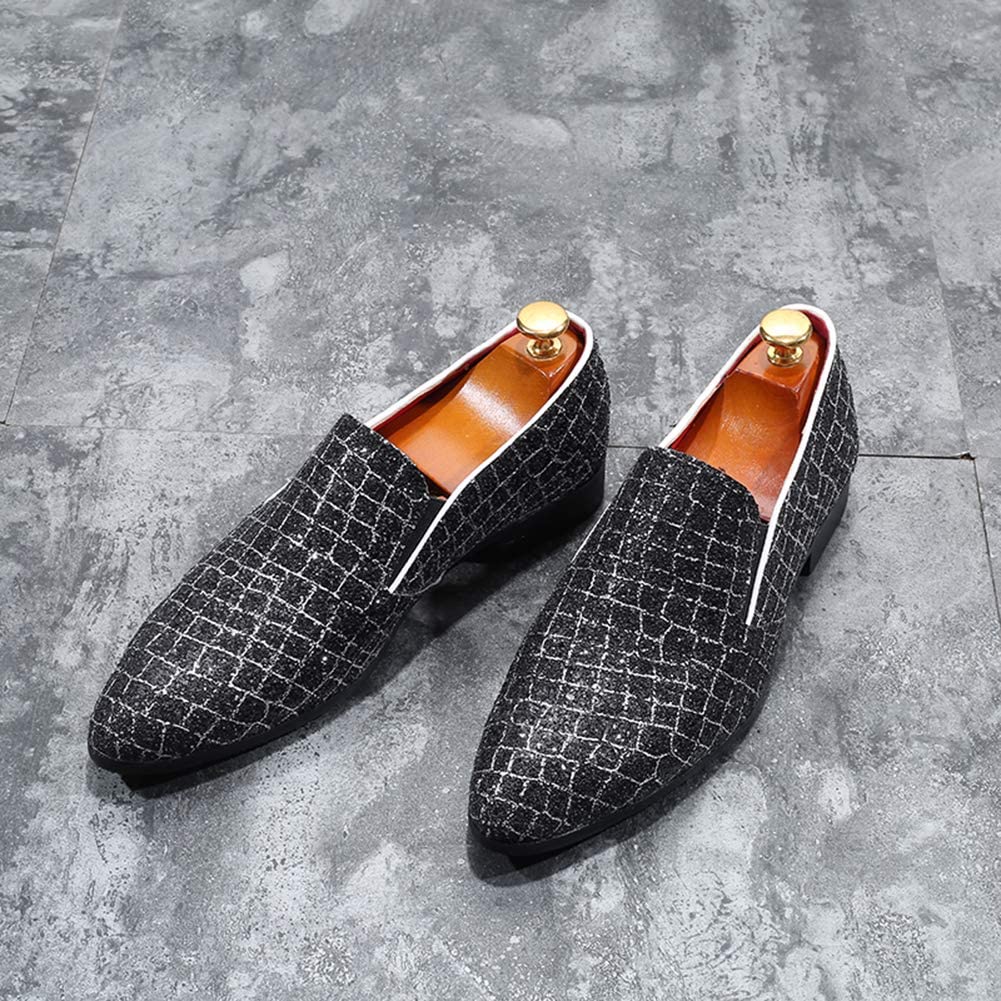 NXY Blue &amp; Black Penny Loafers for Men丨Soft Paillette Leather Fashion Slip-on Loafers &amp; Luxury Driving Shoes - Elegant Dress Loafers for Men