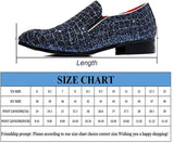 NXY Blue &amp; Black Penny Loafers for Men丨Soft Paillette Leather Fashion Slip-on Loafers &amp; Luxury Driving Shoes - Elegant Dress Loafers for Men