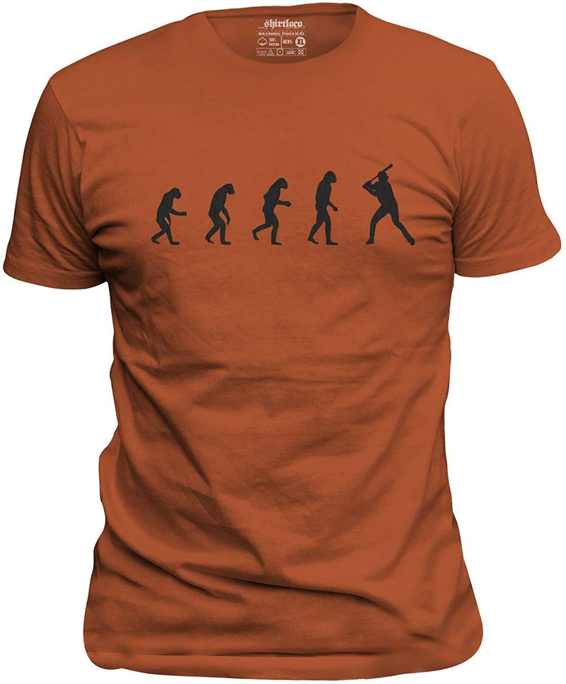 Men's Evolution of Man to Baseball Player T-Shirt - from Caveman to Home Run Hitter Shirt