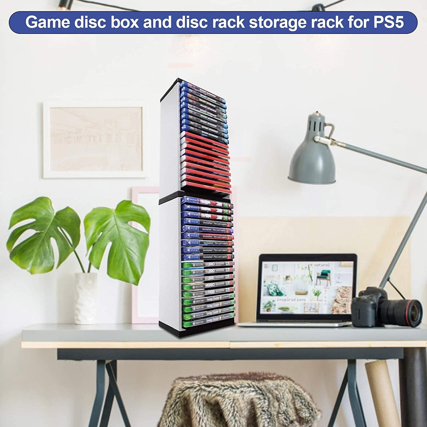 Soporte de almacenamiento de caja de tarjetas de juego para PS5/PS4/Nintendo-Switch/XboxOne (36 cajas de juegos)