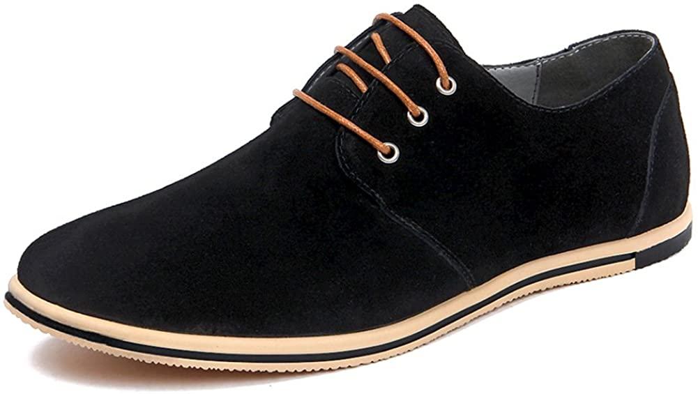 NXY Men's Suede Lace Up Oxfords Leather Casual Classic Wingtip Dress Shoes Walk Shoes Plus Size