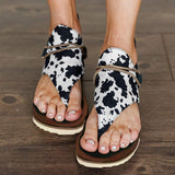 Winsummer Sandalias de verano para mujer, estilo retro, bohemio, con cremallera en la espalda, sandalias de leopardo, zapatos de playa con correa en T, sandalias romanas con punta abierta