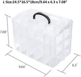 NXY 3-Tier Demountable Plastic Jewelry Box Organizer Storage Container with Adjustable Dividers 30（Large） Grids