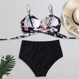 NXY summer Women's Swimsuit High Waisted Swimsuits Push Up Two Piece Bandage Cross Athletic Bathing Suits