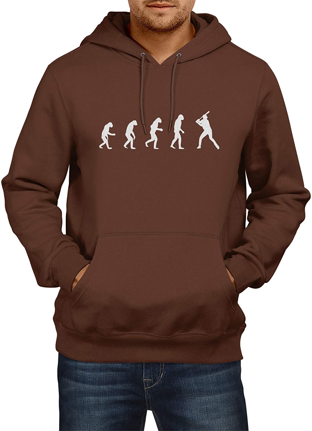 NXY Men's Evolution of Man to Baseball Player Hoodie Sweatshirt